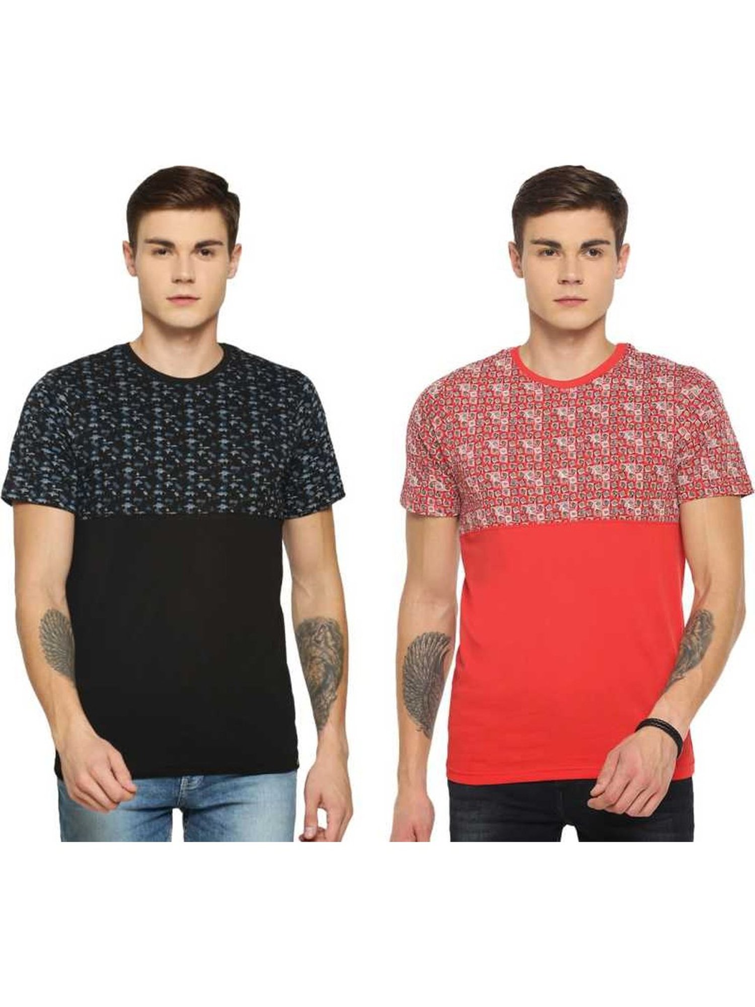 Dollar Mutlicolored Regular Fit Printed T-Shirt (Pack of 2)