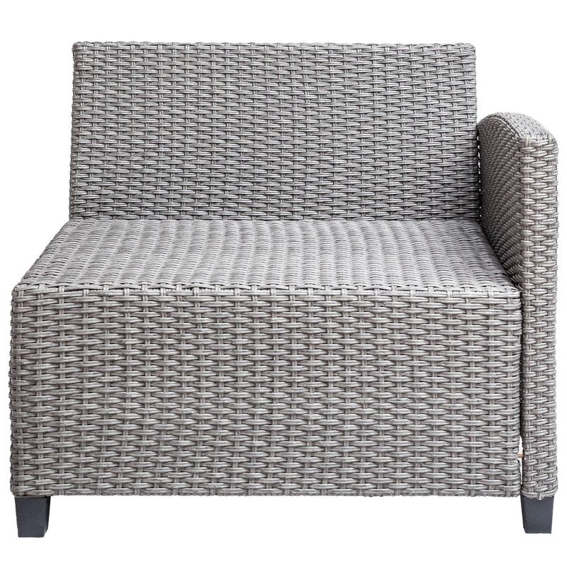 4pc Resin Wicker Patio Furniture Set with Cushions - Gray - Art Leon