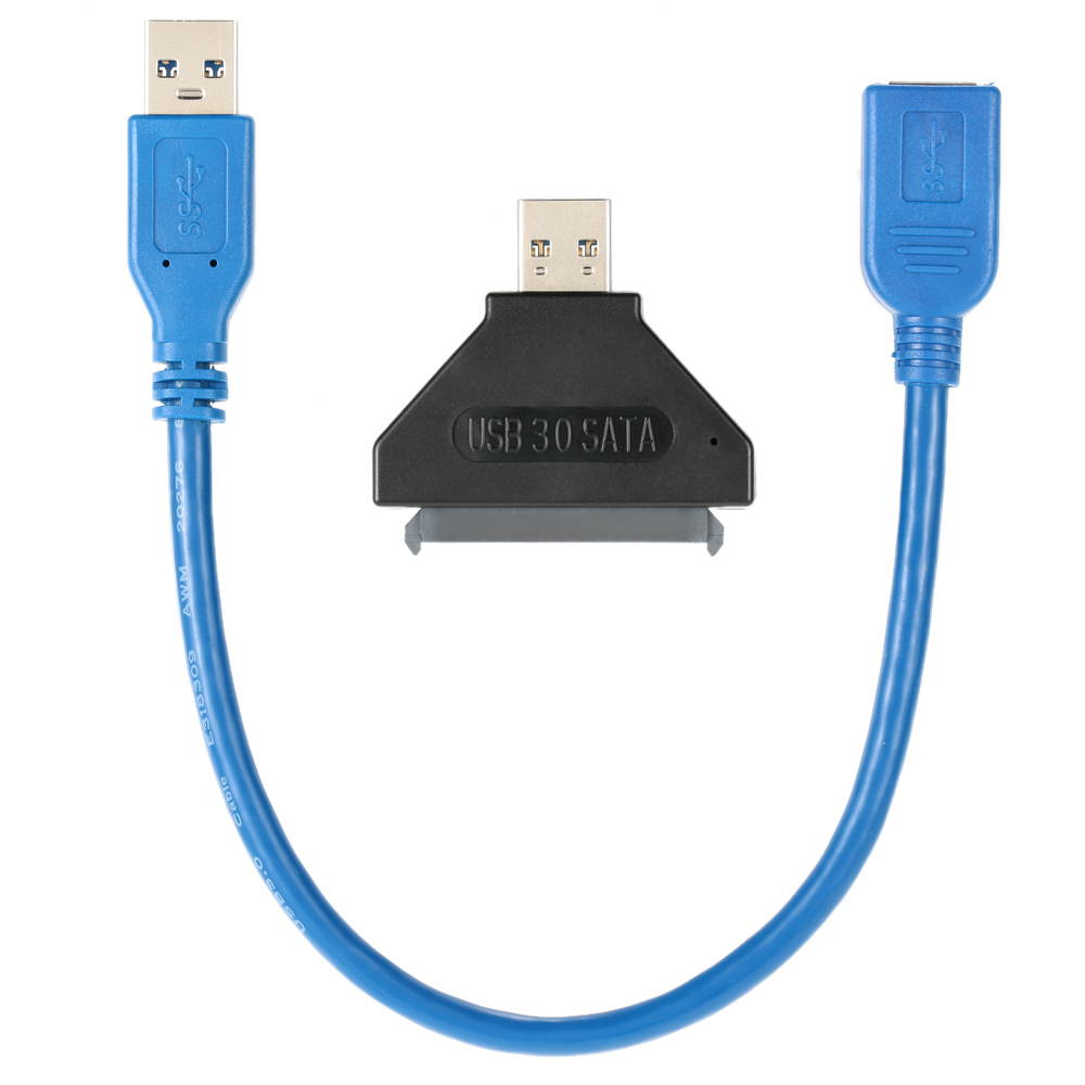 EC2WORLD USB3.0 To External SATA III Serial ATA 2.5"/3.5" Hard Disk Drive HDD SSD USB To SATA Converter Adapter Cable with Power Adapter