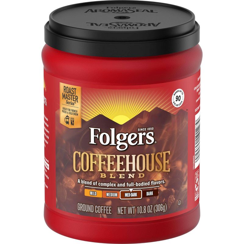 Folgers Coffee House Roast Ground Medium Dark Roast Coffee - 12oz