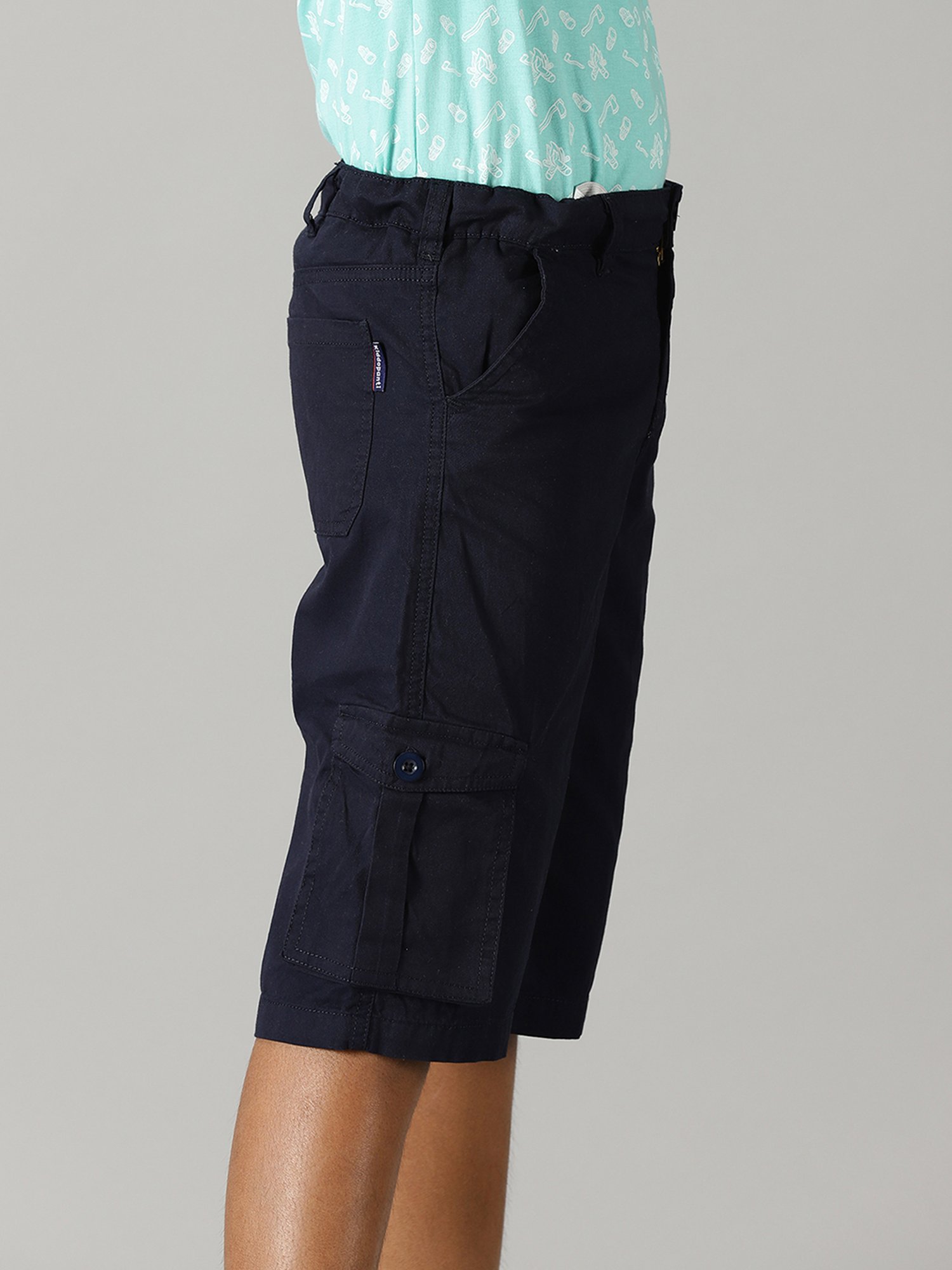 Kiddopanti Kids Navy Solid Shorts