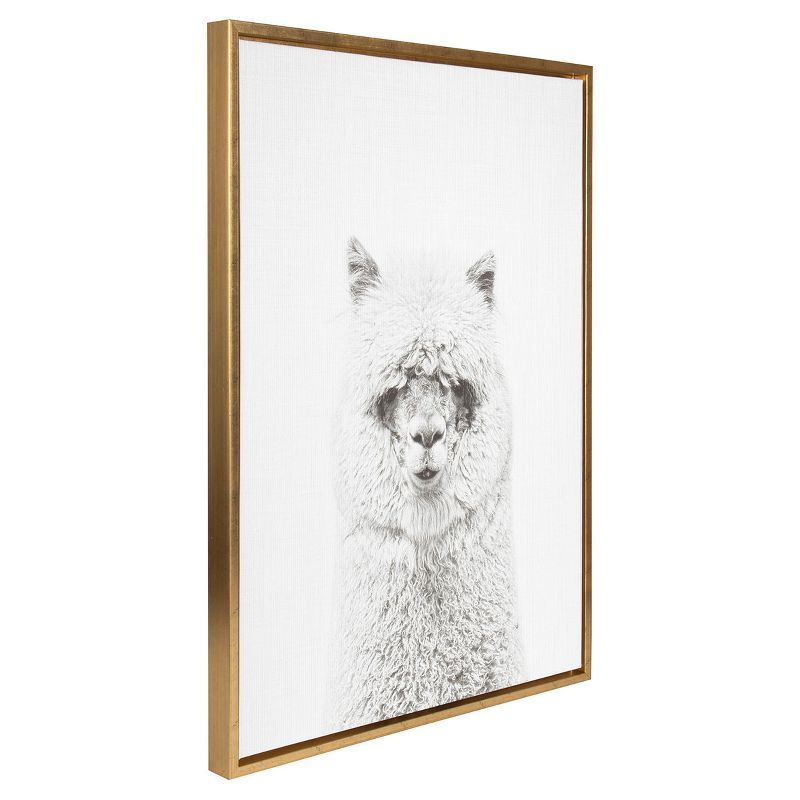 Hairy Alpaca Framed Canvas Art Gold (33"x23") - Uniek