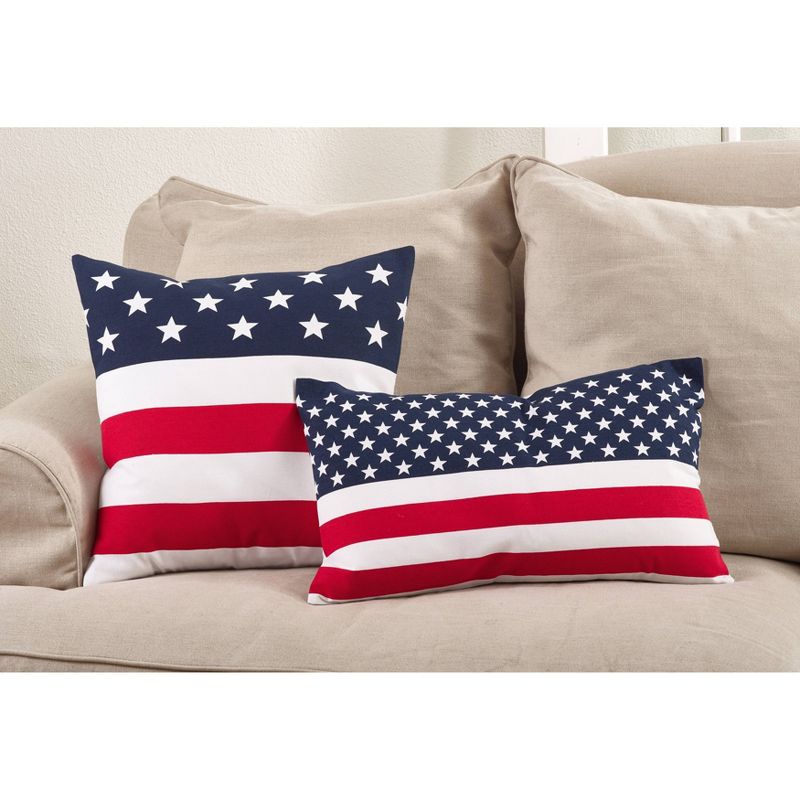 Star & Striped Design Throw Pillow (20") - Saro Lifestyle