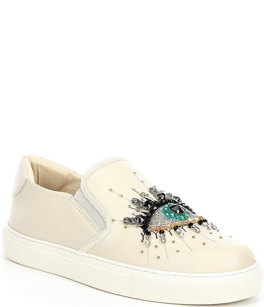 Kurt Geiger London Leah Embellished Eye Leather Sneakers