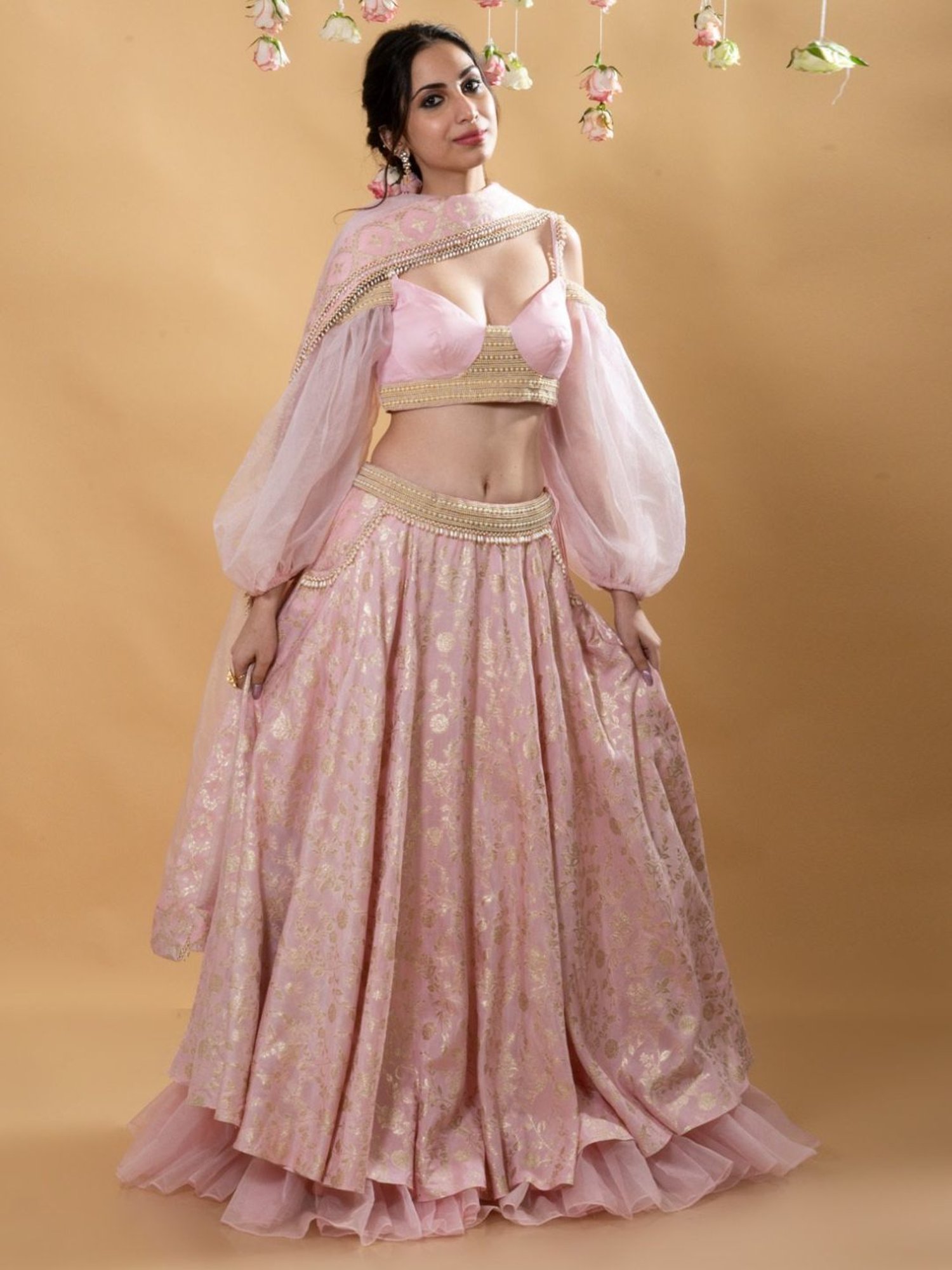 Monk and Mei Sitara Multi Tara Brocade Lehenga Set