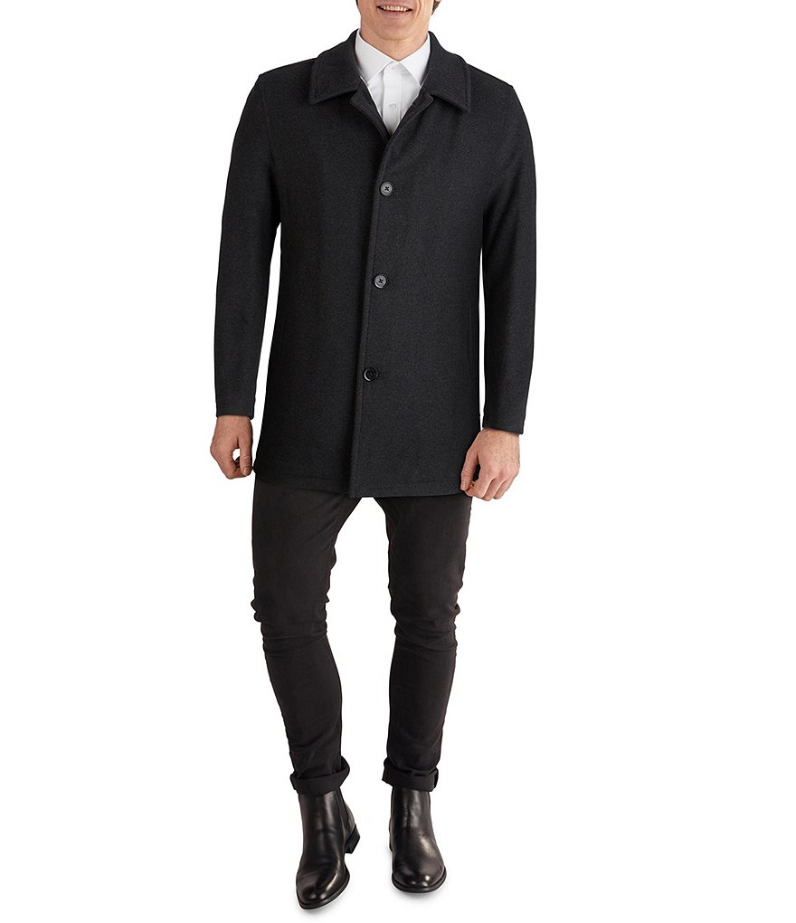 Cole Haan Long-Sleeve Wool-Blend Plush Car Coat
