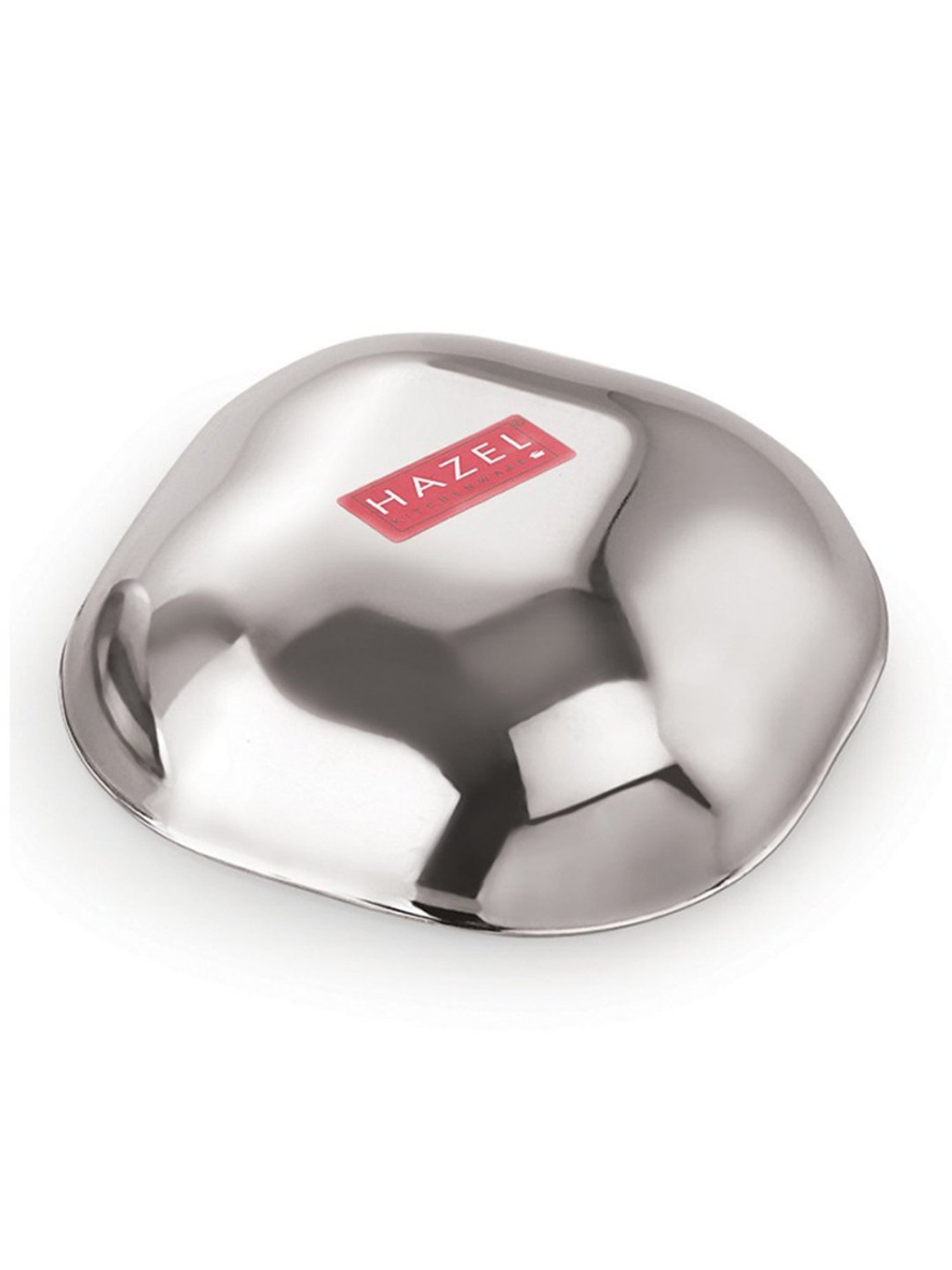 HAZEL Silver Stainless Steel Square Shaped Bowl for Snacks (260ml)
