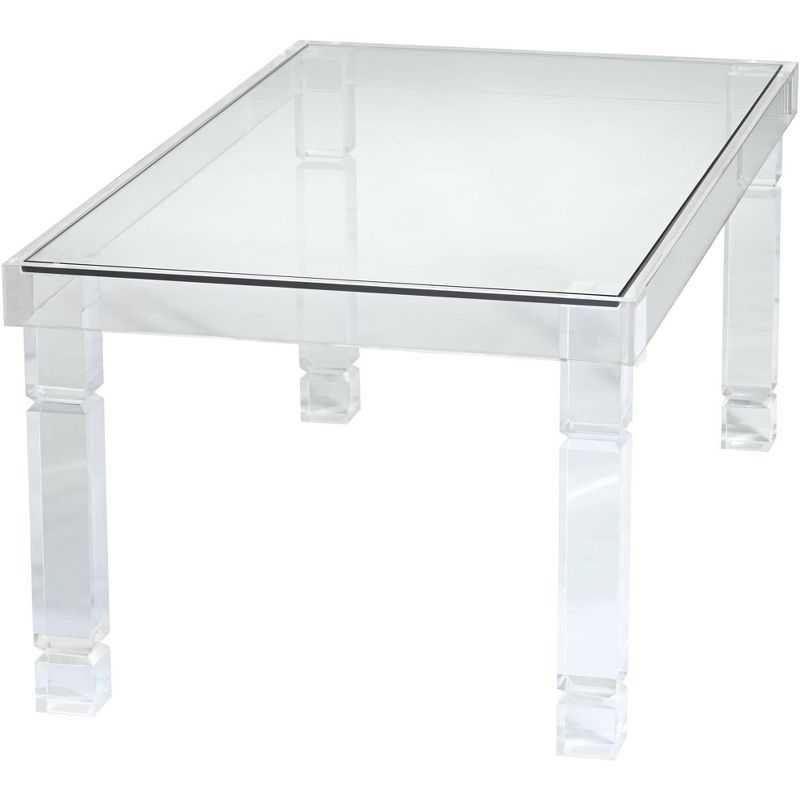 55 Downing Street Marley 42" Wide Clear Acrylic Rectangular Coffee Table