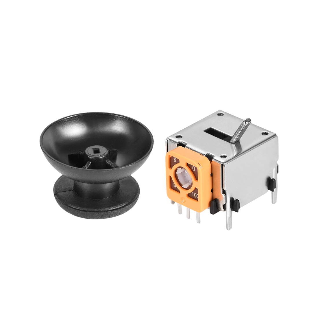 10K Omh 3D Analog Joystick Potentiometers with Knobs Wireless Module Controller Rocker Up  Down Momentary for Handheld Game Xbox Orange 4pcs