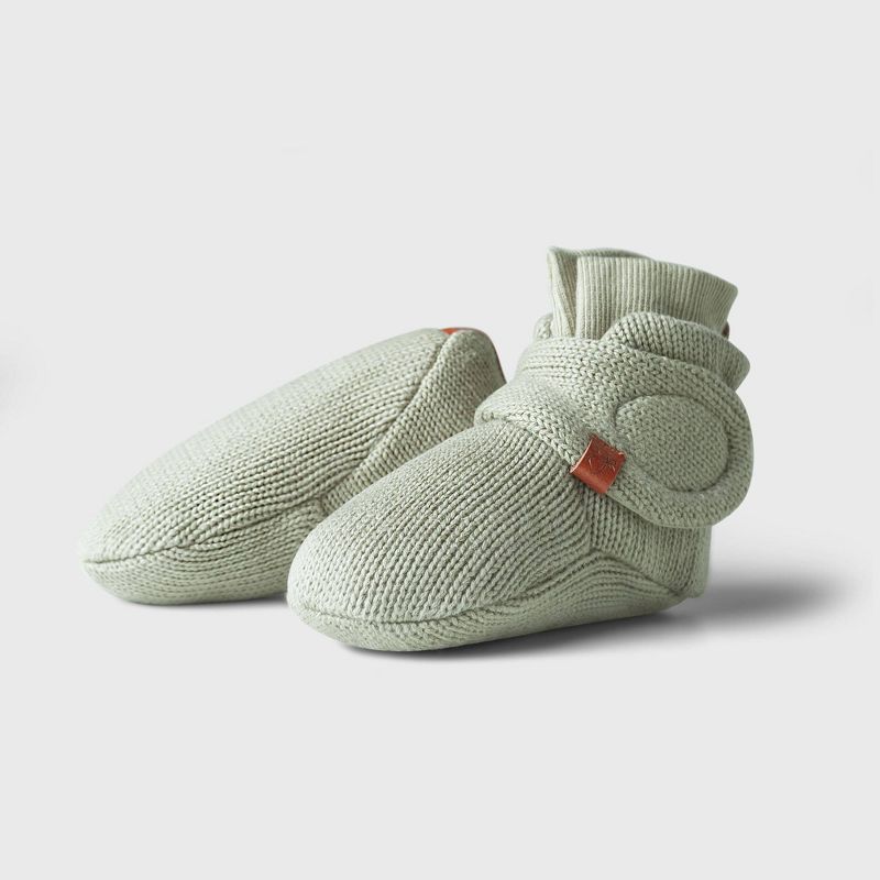 Goumi Baby Organic Cotton Knit Boots - Green 0-3M