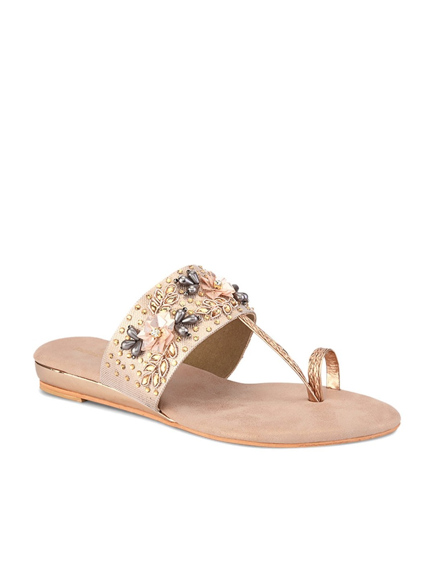 Pelle Albero Women's Rose Gold Toe Ring Sandals