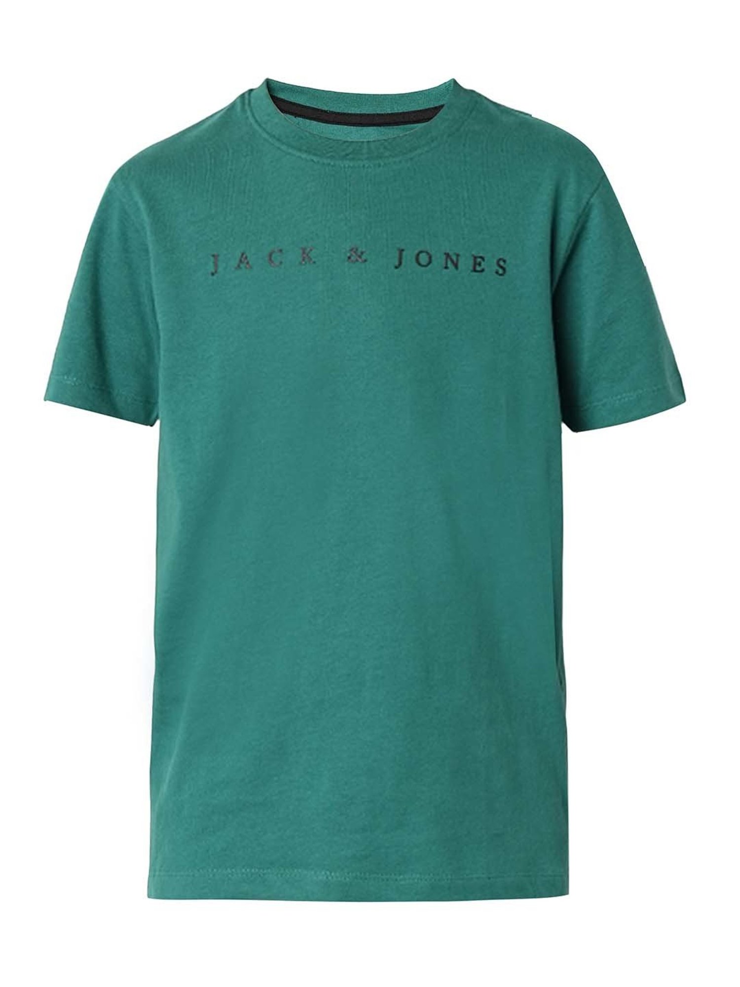 Jack & Jones Junior Teal Blue Cotton Printed T-Shirt