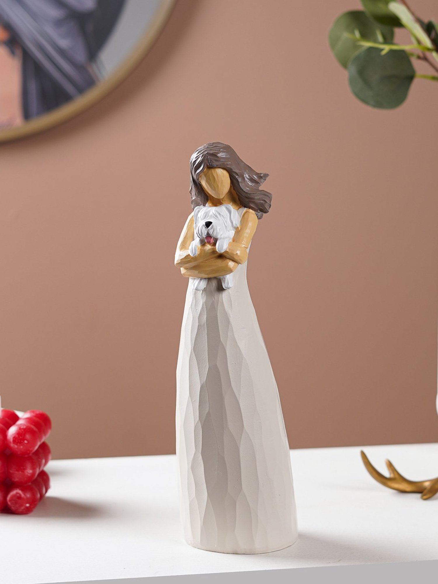 The Artment Decorative Baby Doll with Teddy Girl Polyresin Showpiece