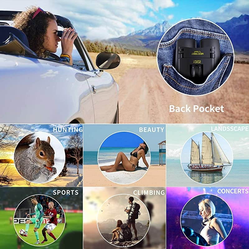 12X25 Small Pocket Binoculars Compact AdultsMini Kids Binoculars Boys for Bird WatchingConcert Theater Opera