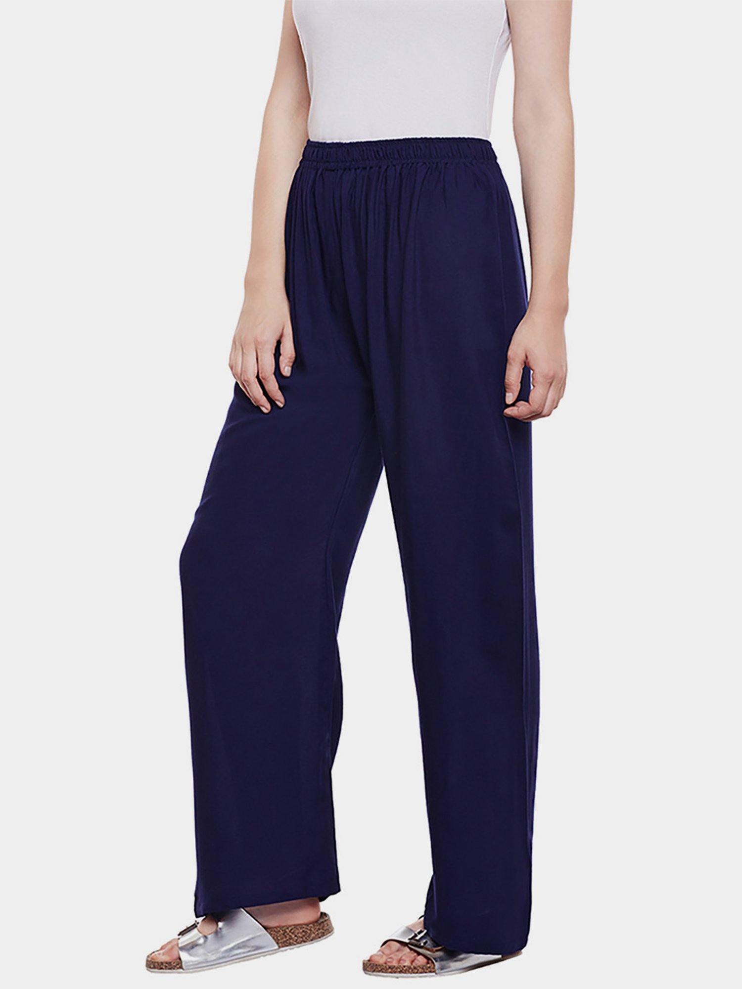 Castle Navy Straight Fit Palazzos