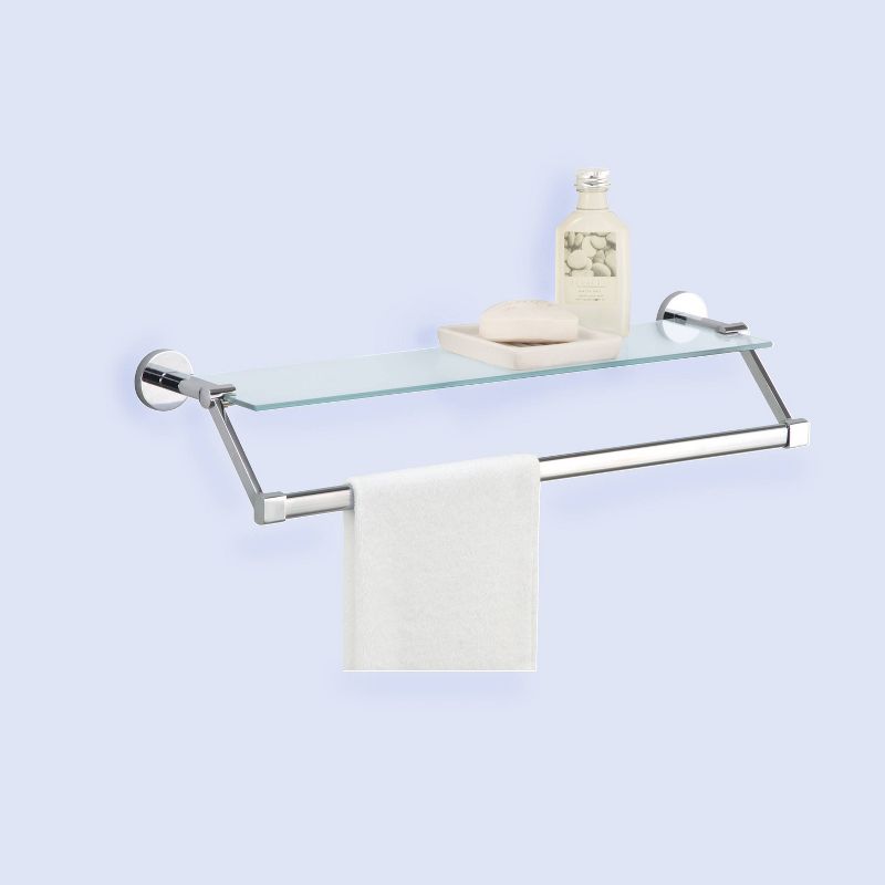 Mounted Glass Shelf with Towel Bar Chrome - Neu Home