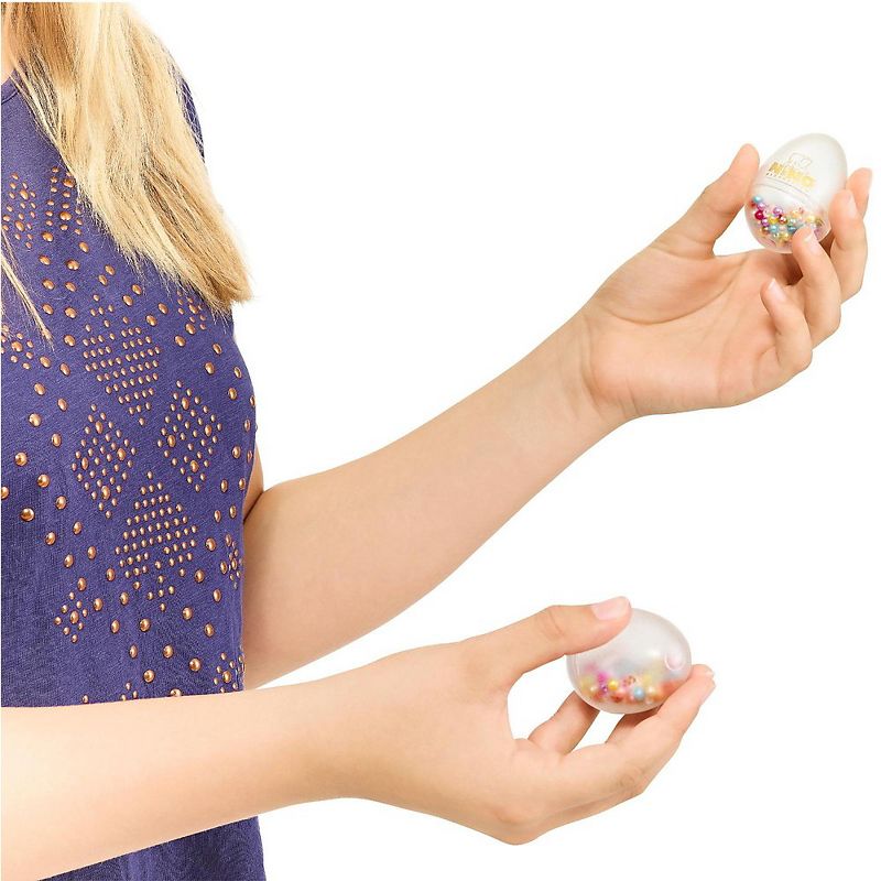 Nino Transparent Plastic Egg Shaker Pair with Multi-Colored Filling