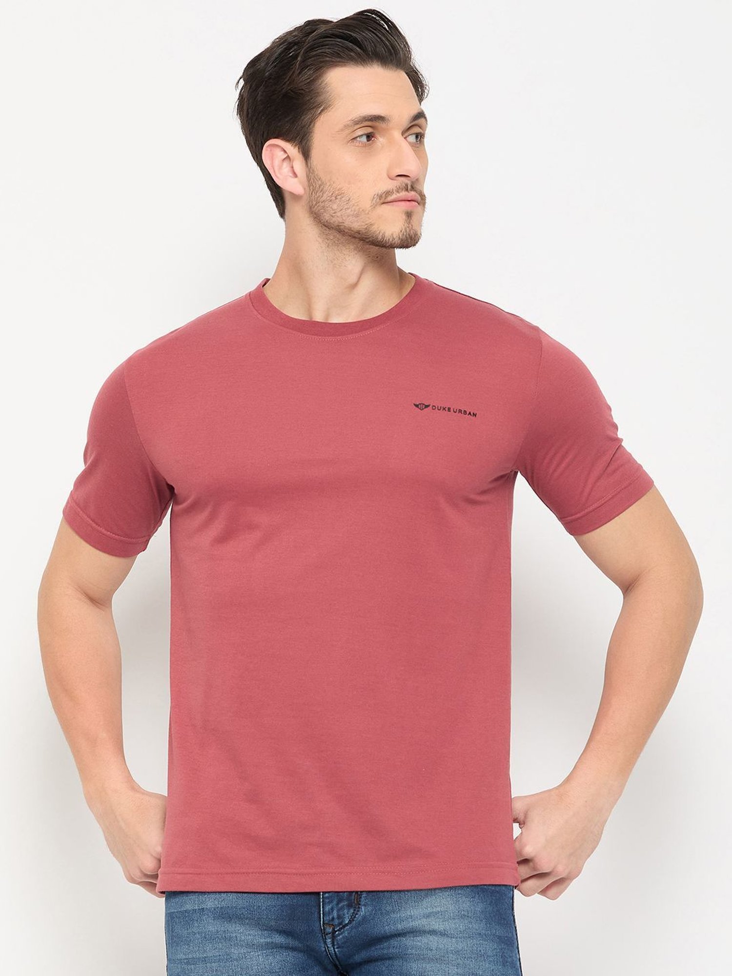 Duke White & Black Regular Fit T-Shirt