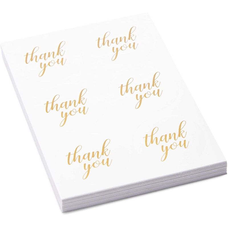 Sparkle and Bash 250 Pack Cellophane Cookie Bags with Thank You Stickers, Gold Polka Dots Treat Bags (4x4 in)