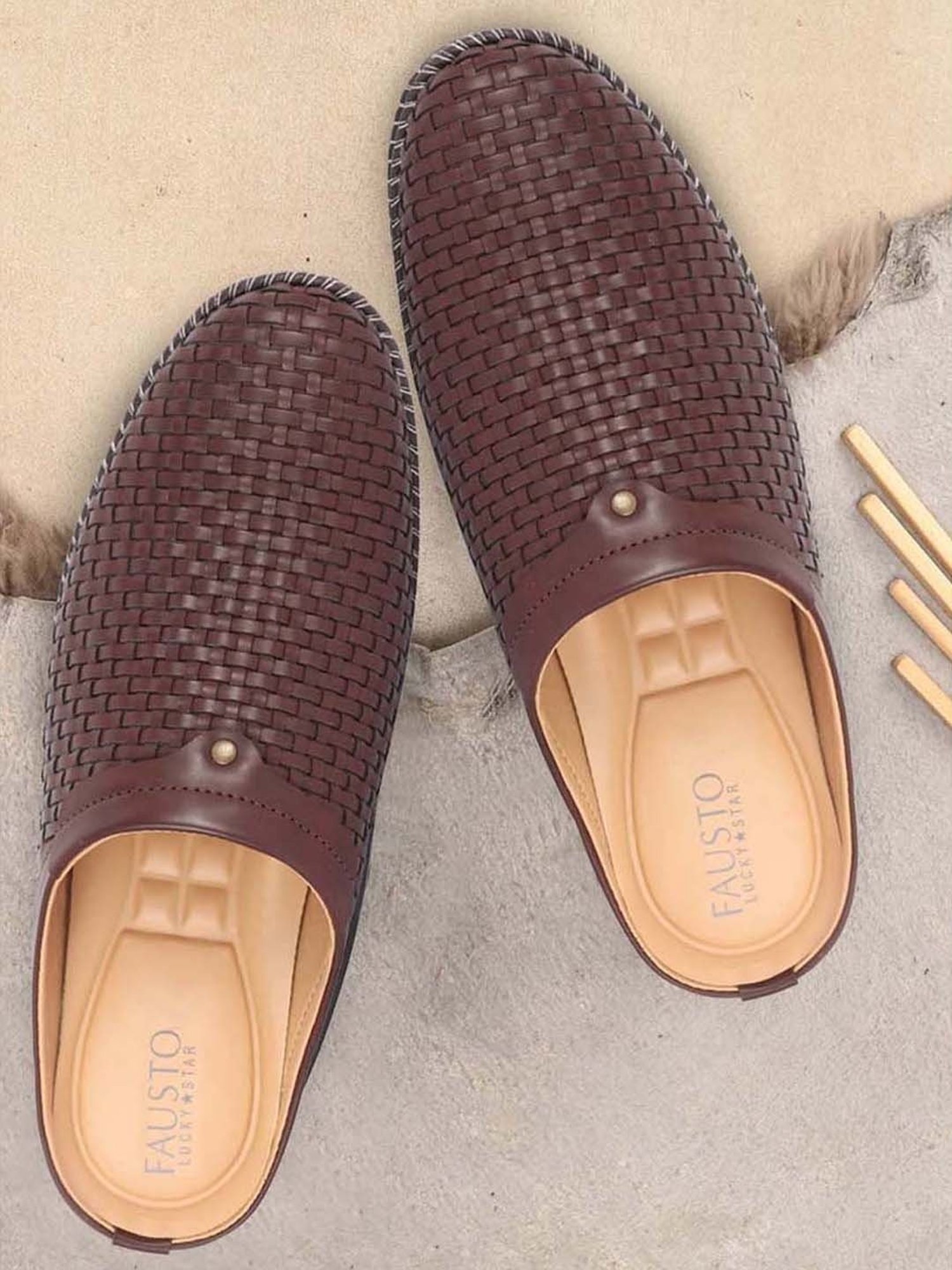 Fausto Men's Brown Mule Shoes