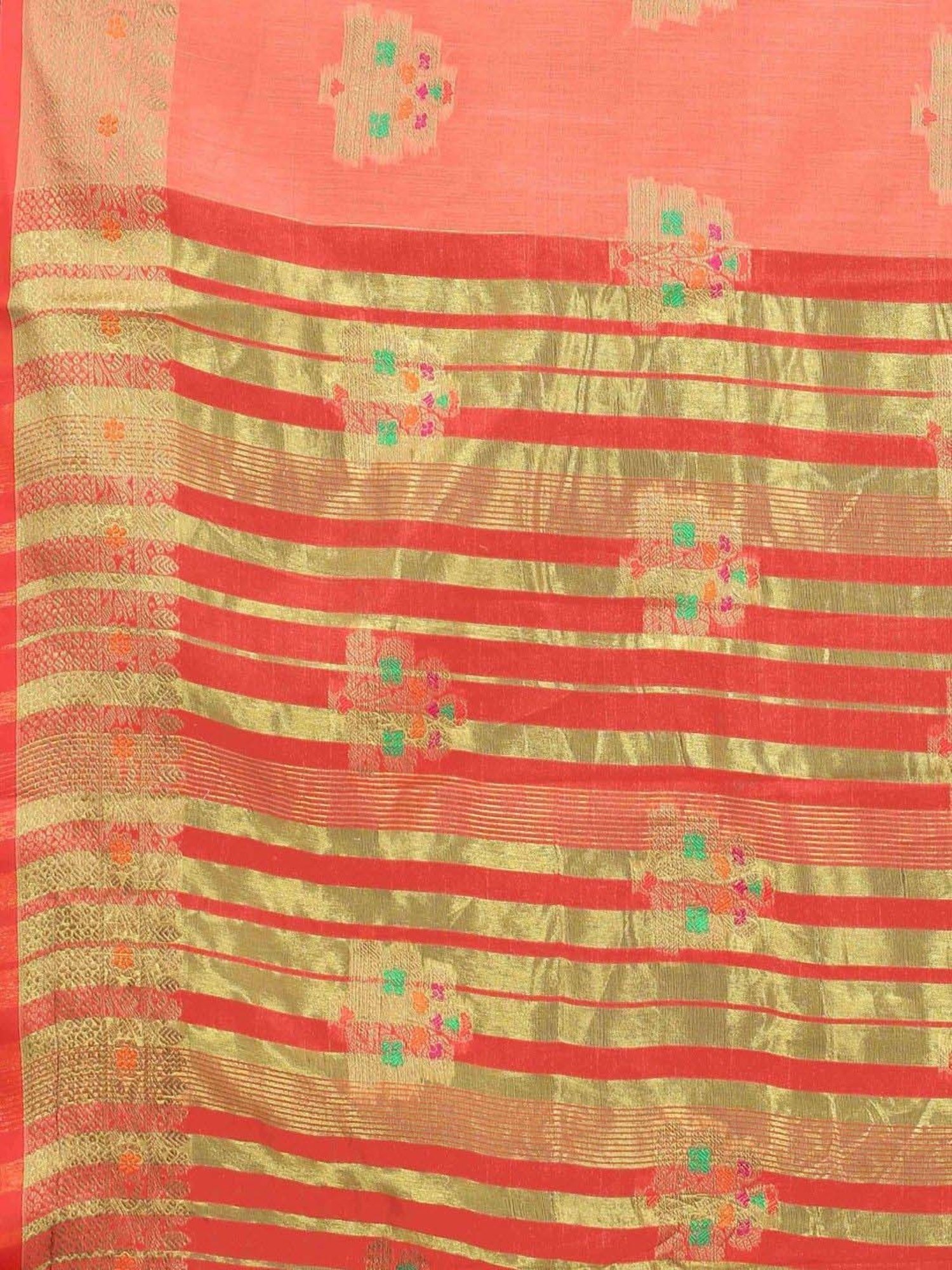 Silk Land Pink Woven Saree With Unstitched Blouse