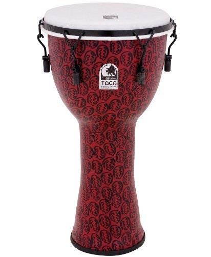 toca tf2dm12rm freestyle ii mechanically tuned 12inch djembe  red mask finish