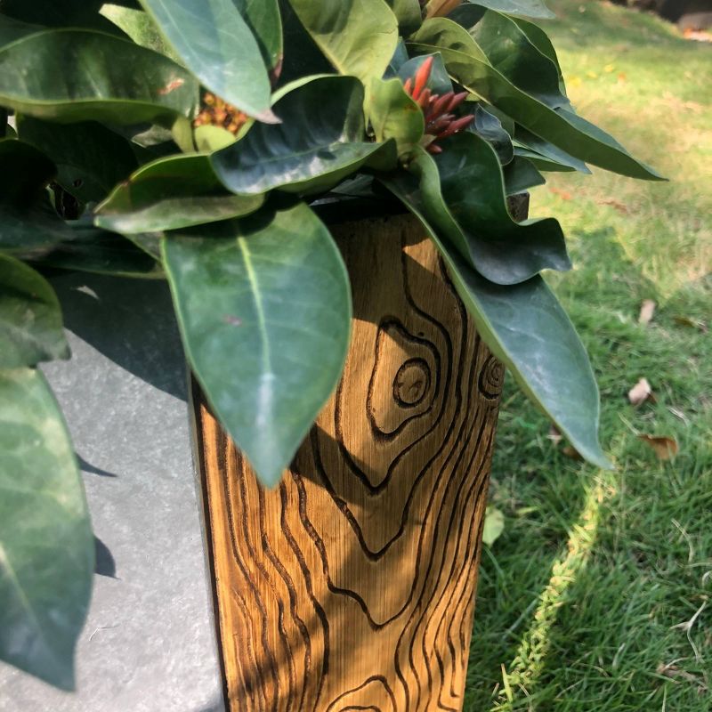 Set of 2 Kante Lightweight Modern Outdoor Concrete Square Planters Timber Ridge - Rosemead Home & Garden, Inc.