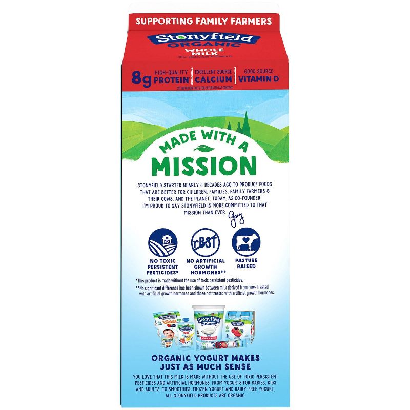 Stonyfield Organic Whole Milk - 0.5gal