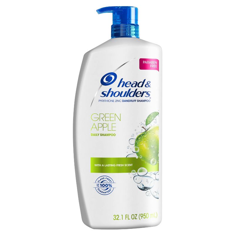 Head and Shoulders Green Apple Daily-Use Anti-Dandruff Paraben Free Shampoo, 32.1 fl oz