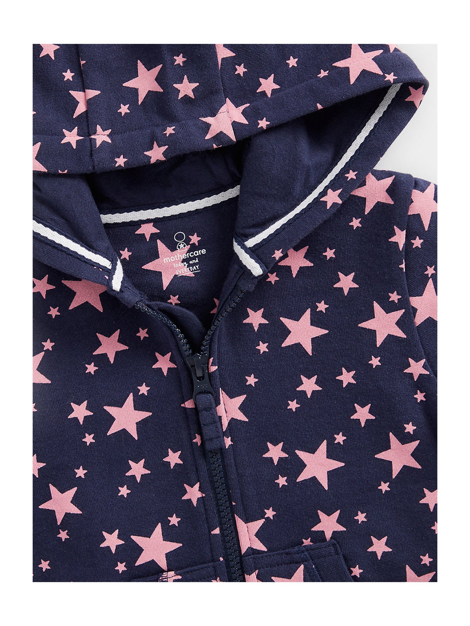 Mothercare Kids Navy Printed Full Sleeves Hooded Sweatshirt