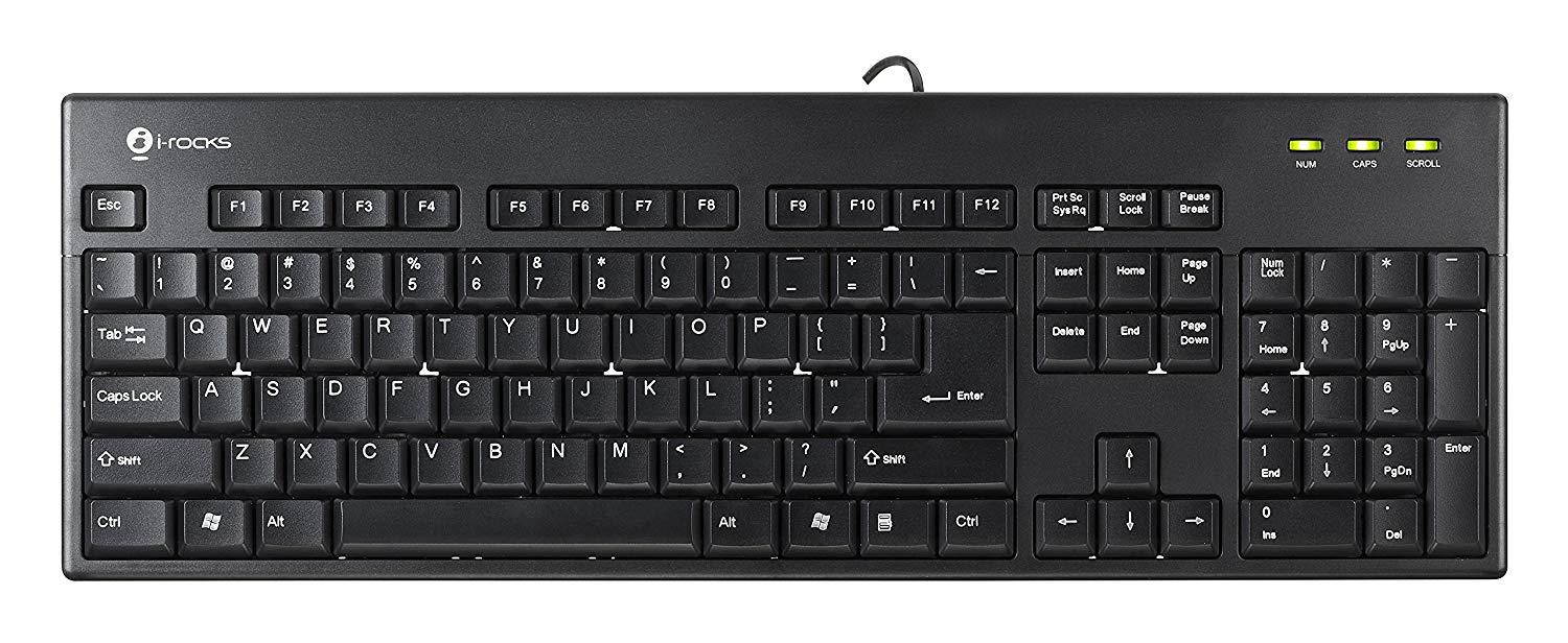 I-Rocks Washable Keyboard, Black (IRK32W-BK)