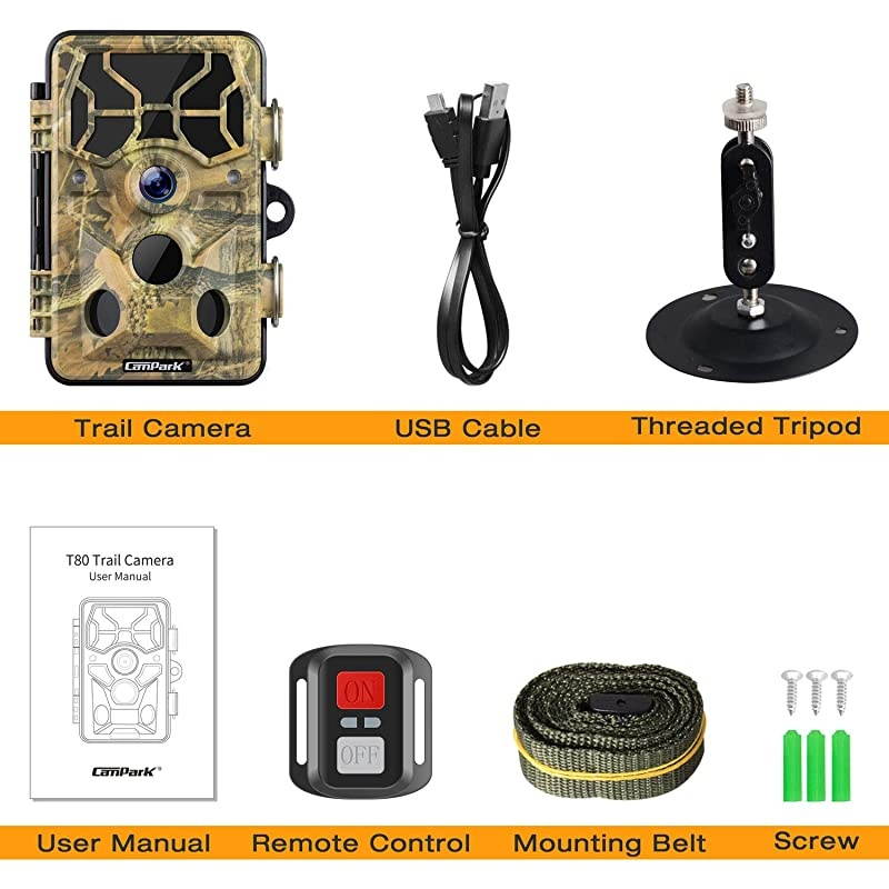 Trail CameraWiFi 20MP 1296P Hunting Game Camera with Night Vision Motion Activated for Outdoor Wildlife Monitoring Waterproof IP66