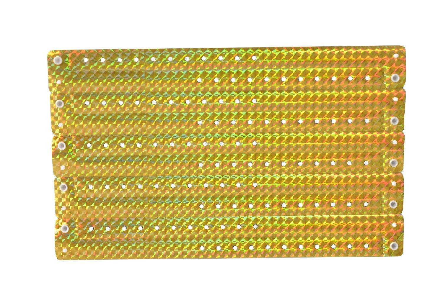 Ouchan Holographic Material Plastic Wristbands - 100 Pack Wristbands for Events (100, Gold)