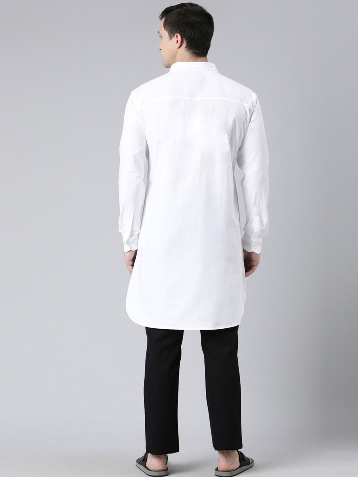 Manthan Red Full Sleeves Solid Kurta