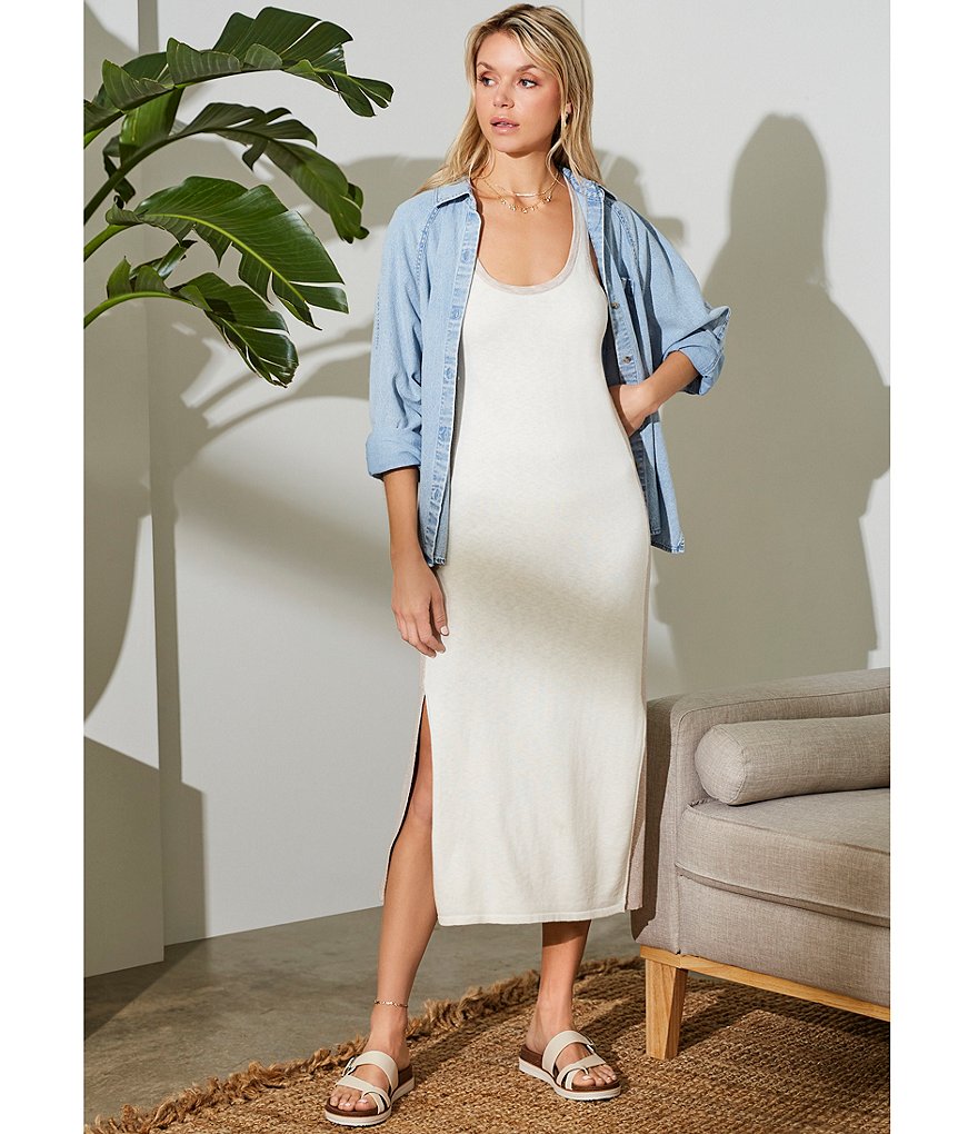 Every Knit Scoop Neck Coordinating Sleeveless Tank Knit Sheath Dress