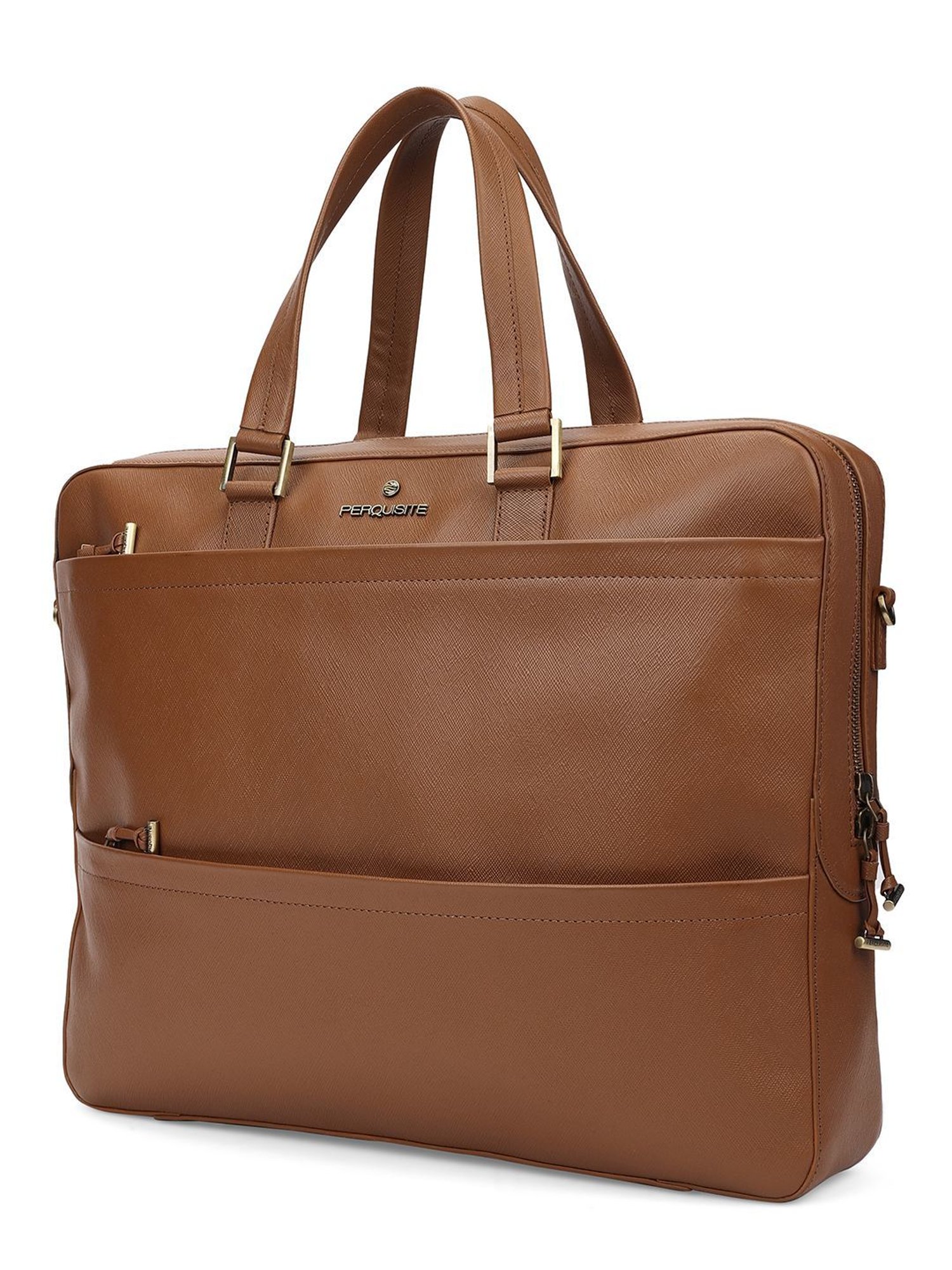 PERQUISITE PERRY Brown Leather Medium Messenger Bag