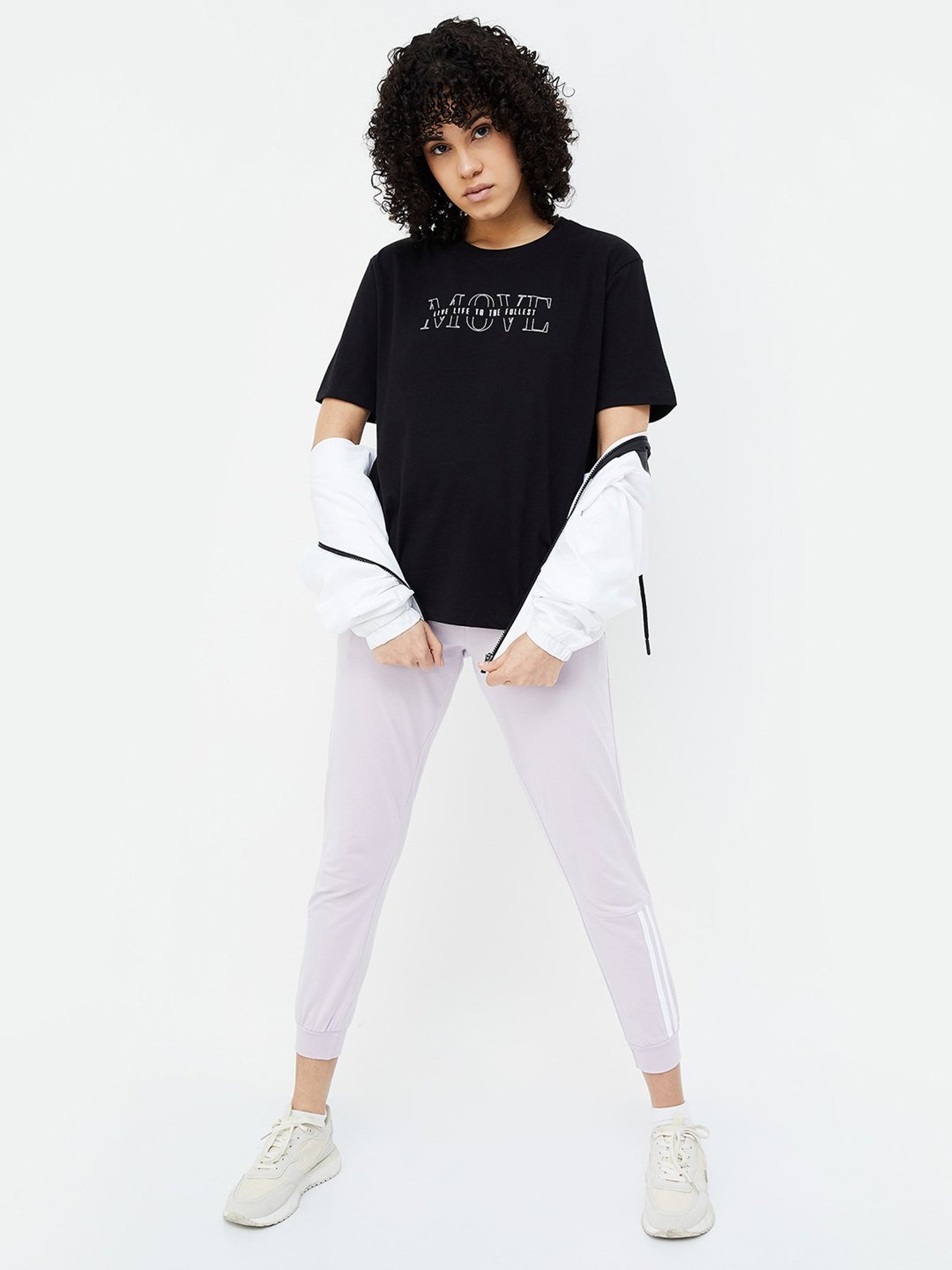 KAPPA Black Cotton Graphic Print T-Shirt