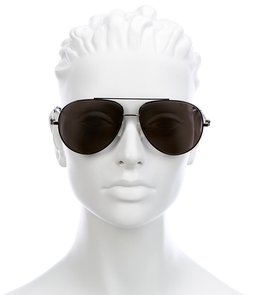 Alexander McQueen Metal Aviator Grey Lens Sunglasses