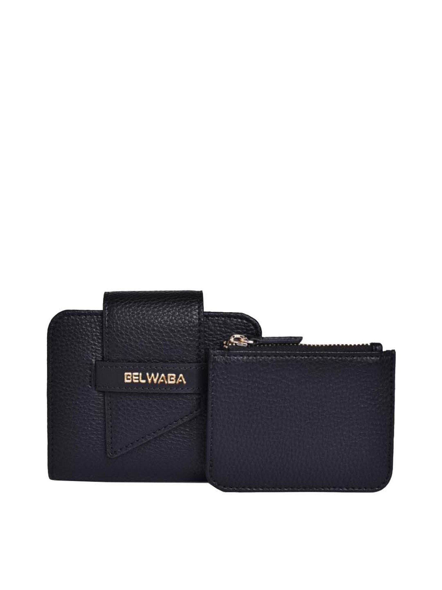 BELWABA Black Textured Bi-Fold Wallet for Women