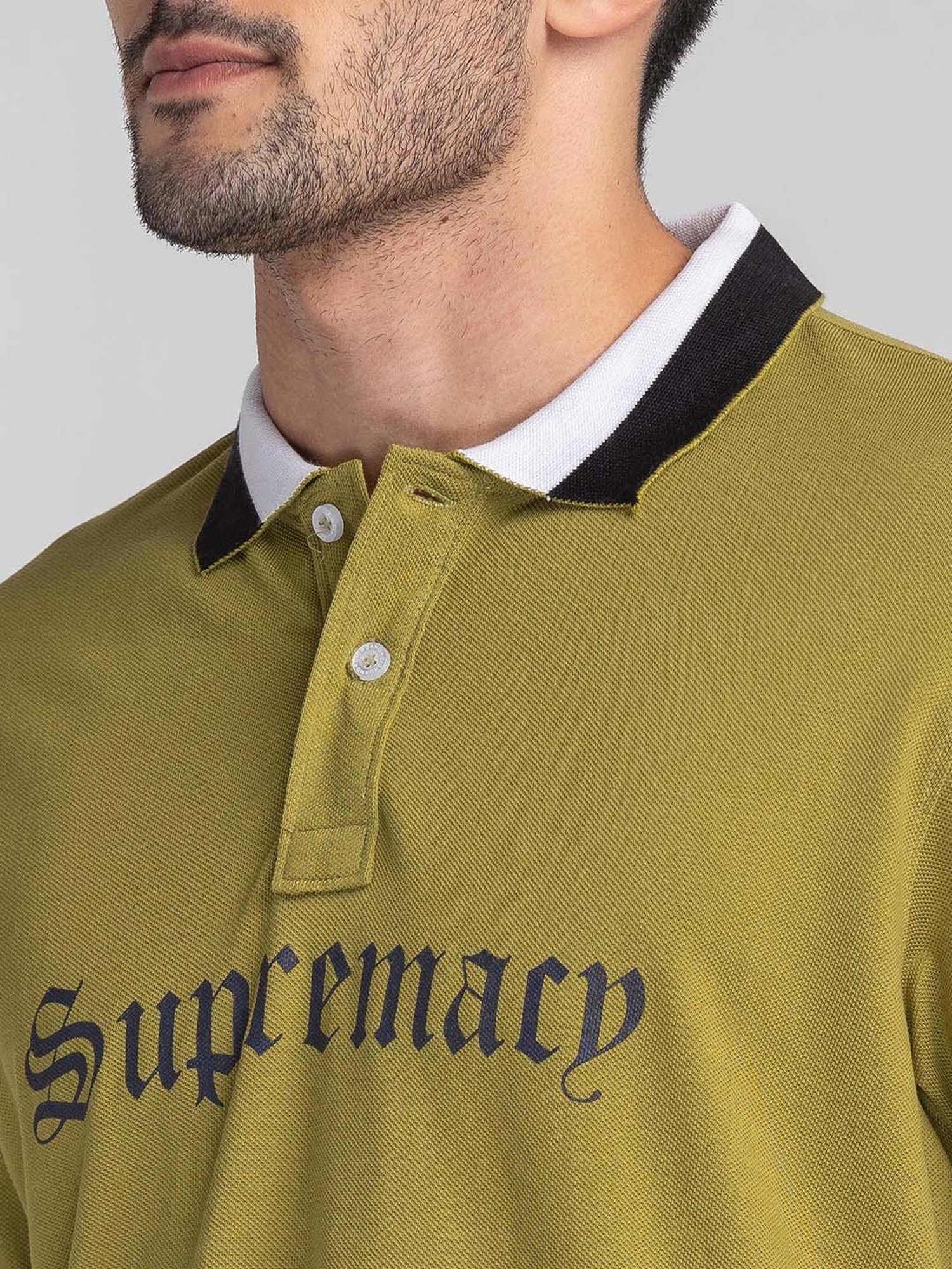 Giordano Light Green Slim Fit Printed Polo T-Shirt