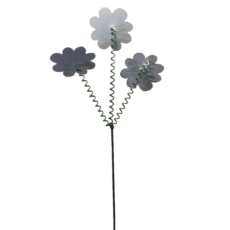 Home & Garden 32.0" Crazy Three Daisy Stake Spiral Stem Round Top Collection  -  Decorative Garden Stakes