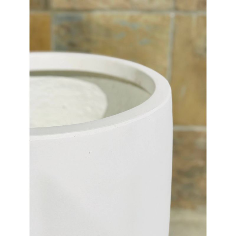 21.7" Lightweight Concrete Outdoor Bowl Planter Pure White - Rosemead Home & Garden, Inc.