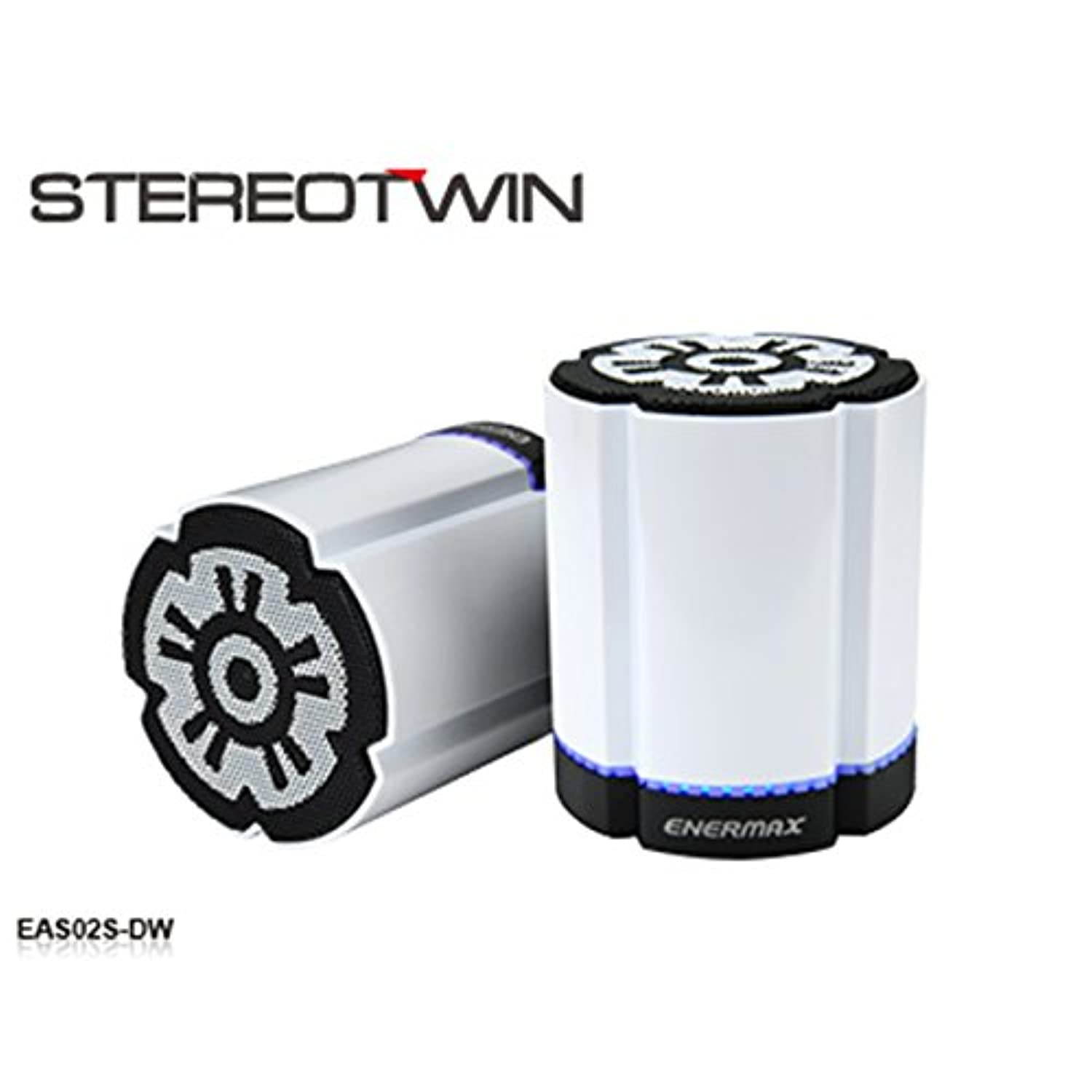 ENERMAX EAS02S-DW 2 Units Simultaneous Pairing Function Equipped Bluetooth Speaker [2 Unit Set] Stereotwin White