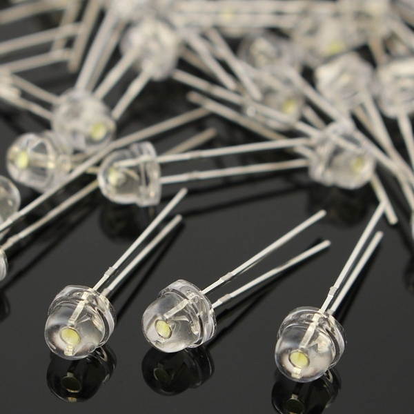 500pcs F5 5mm White Bright Diode Straw Hat Super Light LED Assortment Kit