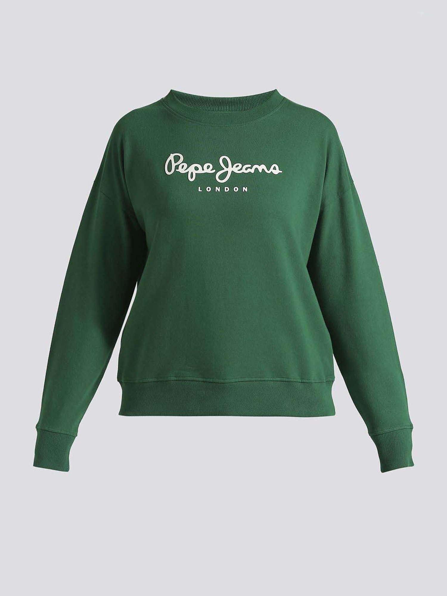 Pepe Jeans Green Cotton Printed Sweatshirt