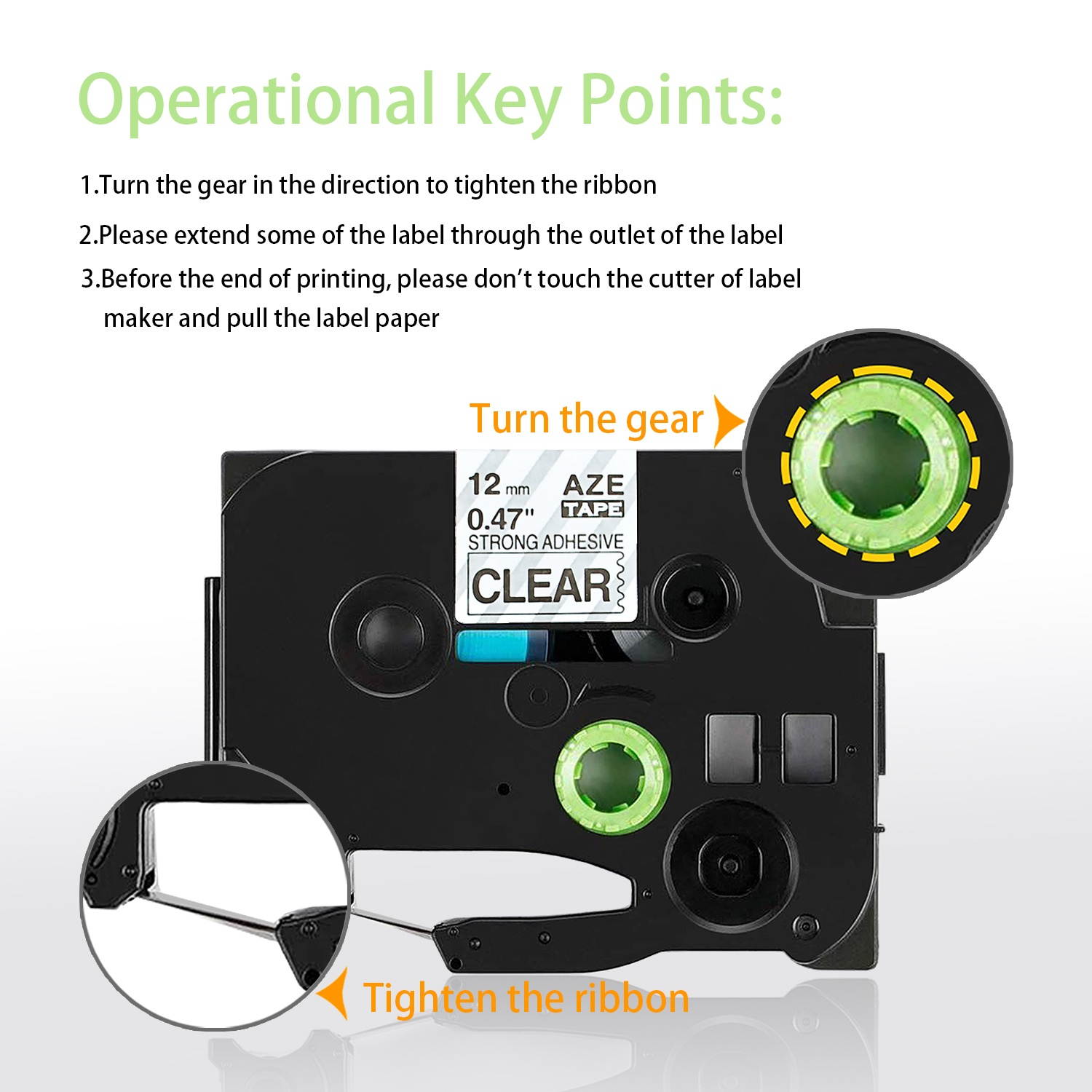 GREENCYCLE 2 Pack Compatible for Brother TZe-S131 TZ-S131 TZS131 TZeS131 Tape 12mm 0.47'' Laminated Black on Clear Extra Strength Label Tapes use in P-Touch PT-D210 D400 D600 Label Maker 26.2ft 8m