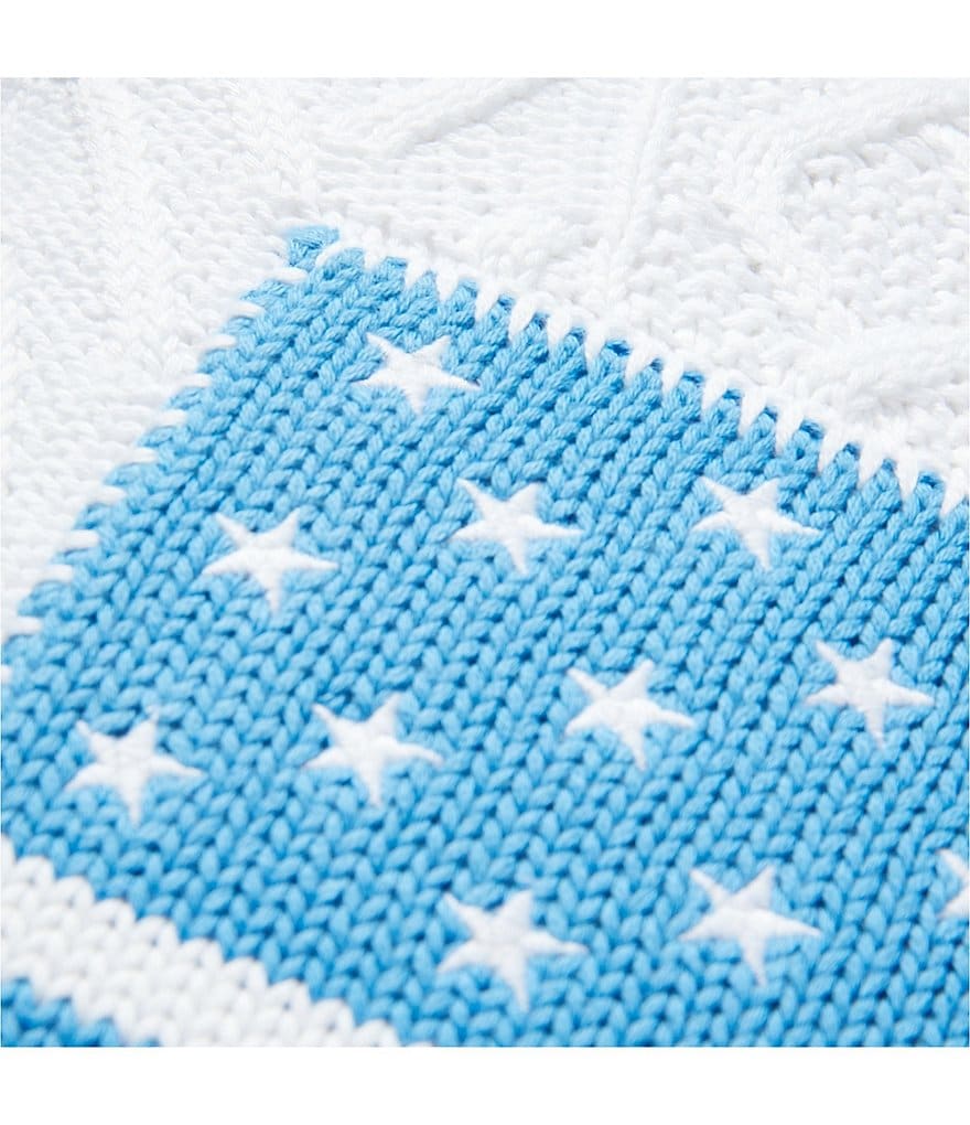 Ralph Lauren Georgica Collection Cable Knit Flag Square Pillow