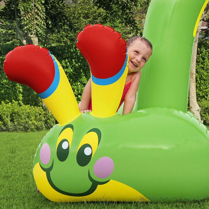 H2OGO! 52398E-BW Jumbo Inflatable Green Caterpillar Backyard Outdoor Fun Children Water Toys Sprinkler Arch for Boys and Girls, Kids Ages 2 and Up
