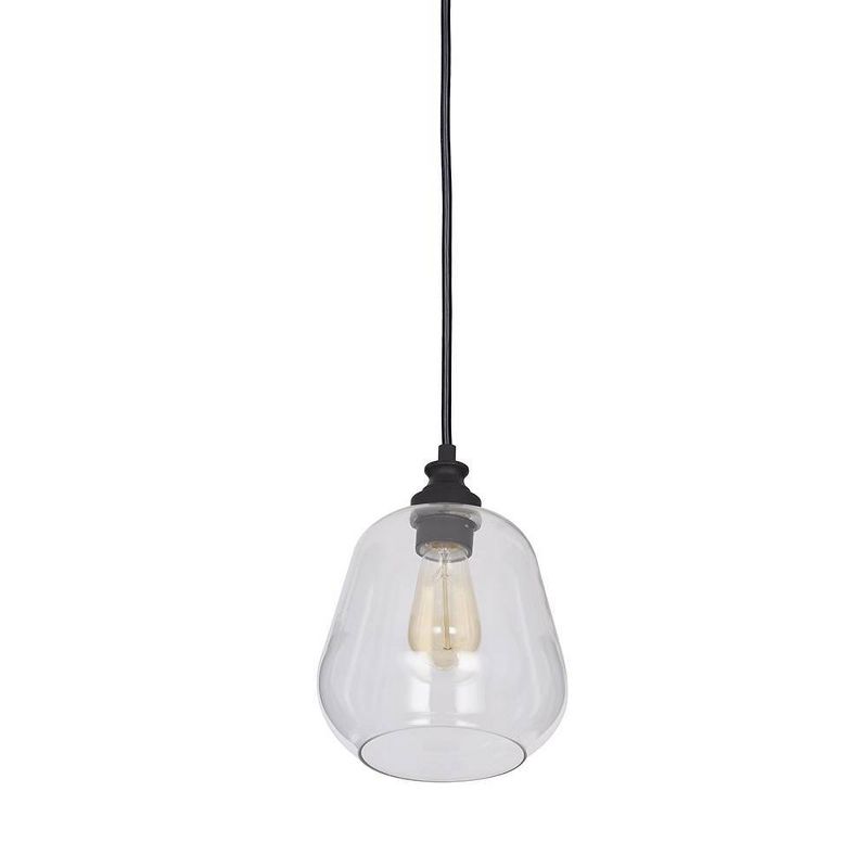 11" 1-Light Pendant with Clear Glass Shade (Includes LED Light Bulb) Brown - Cresswell Lighting