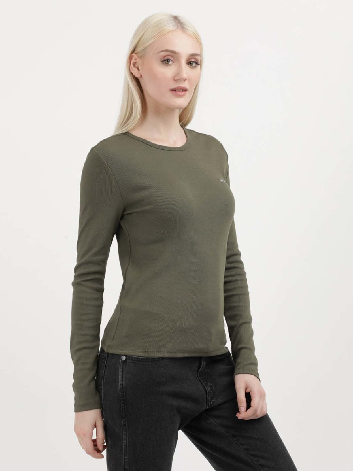 TOMMY HILFIGER Army Green Cotton T-Shirt